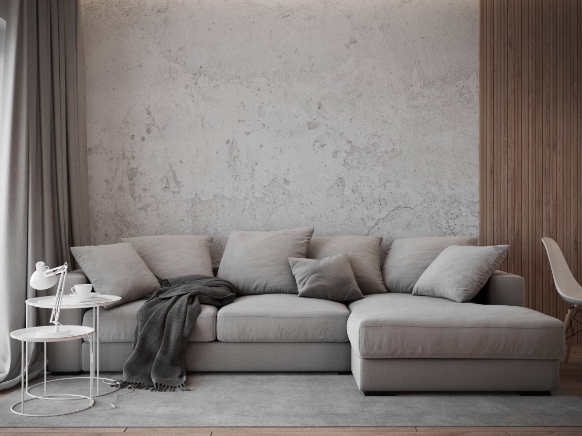 Декоративная штукатурка под бетон в интерьере