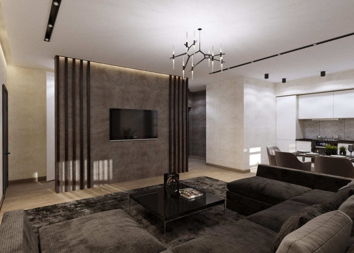 Гостиные в современном стиле бетон