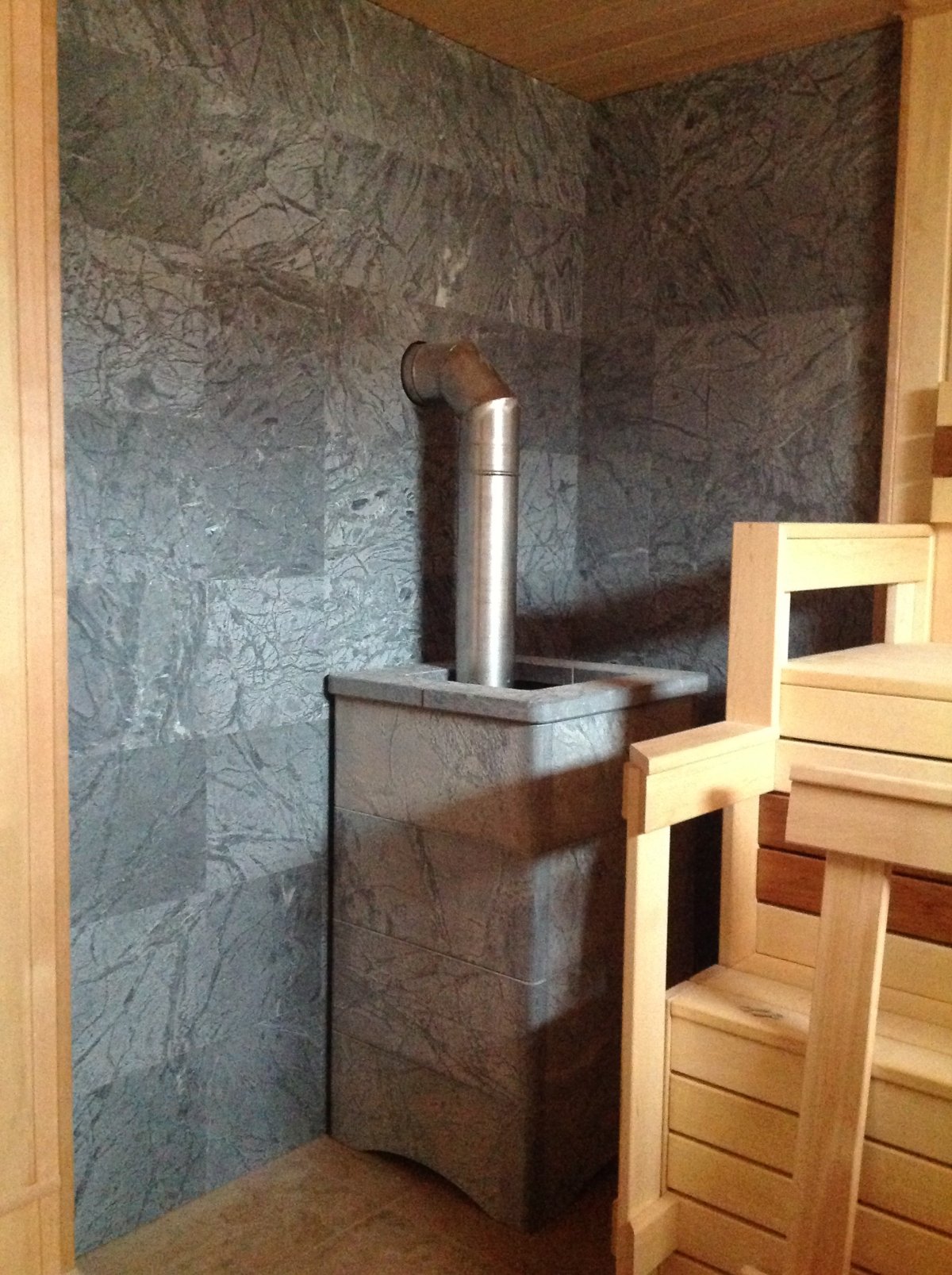 Банная печь внутри парилки Теплодар