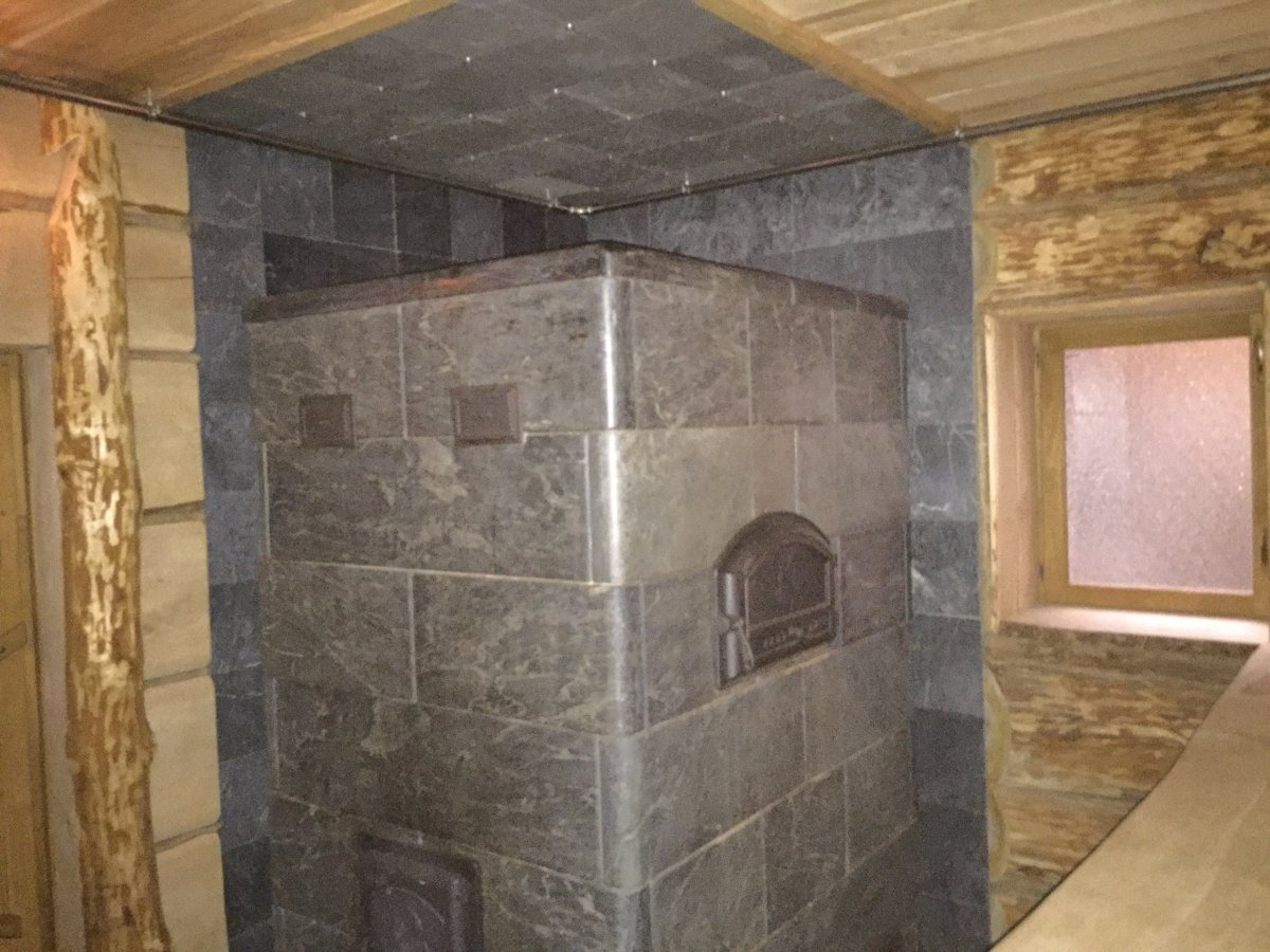 Печь для бани из камня