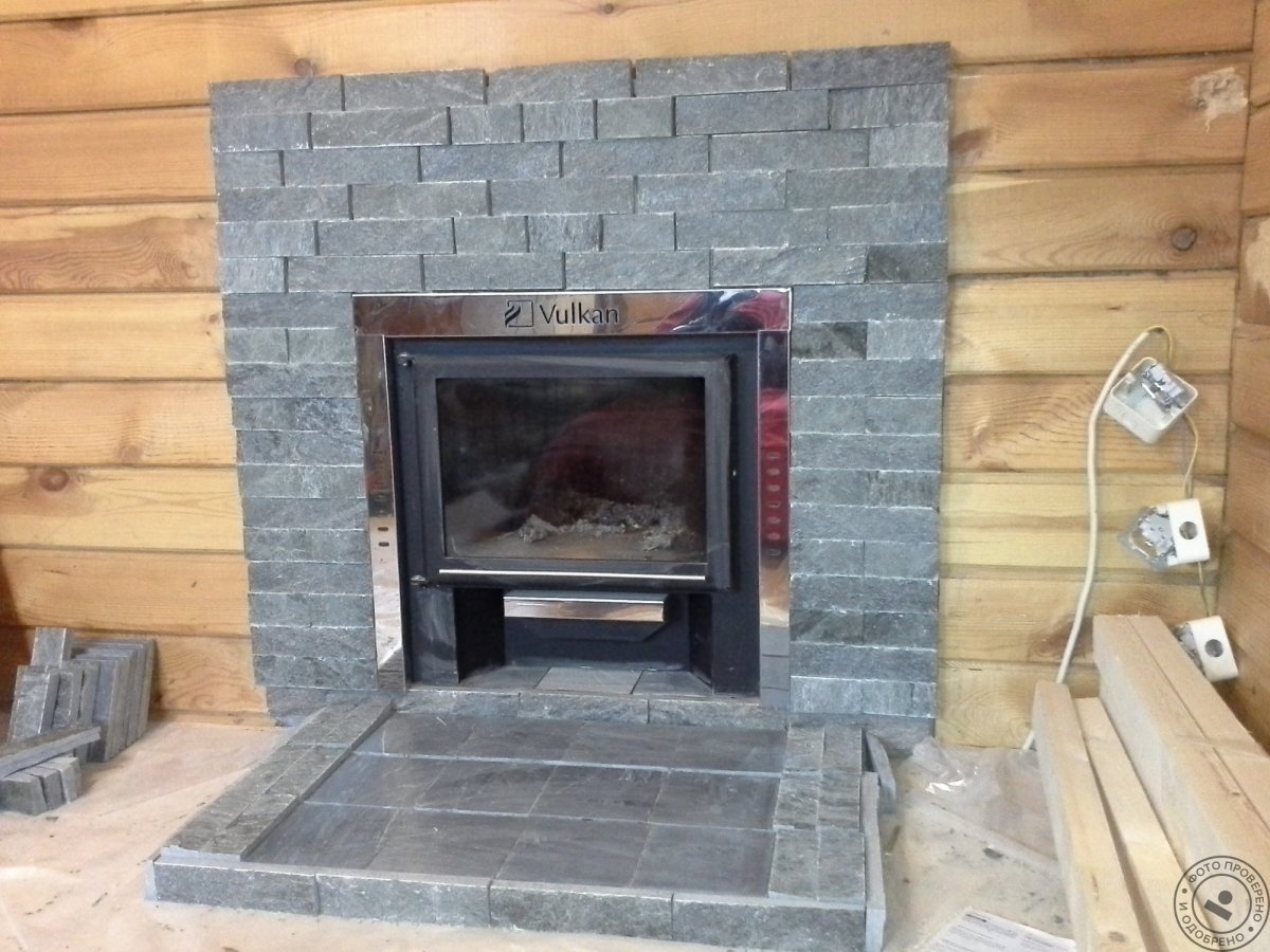 Облицовка печи в бане