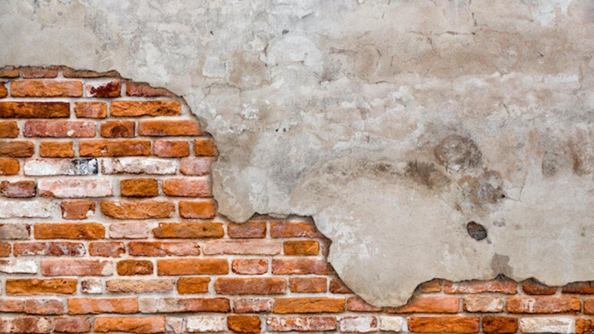 Стена штукатурка кирпич