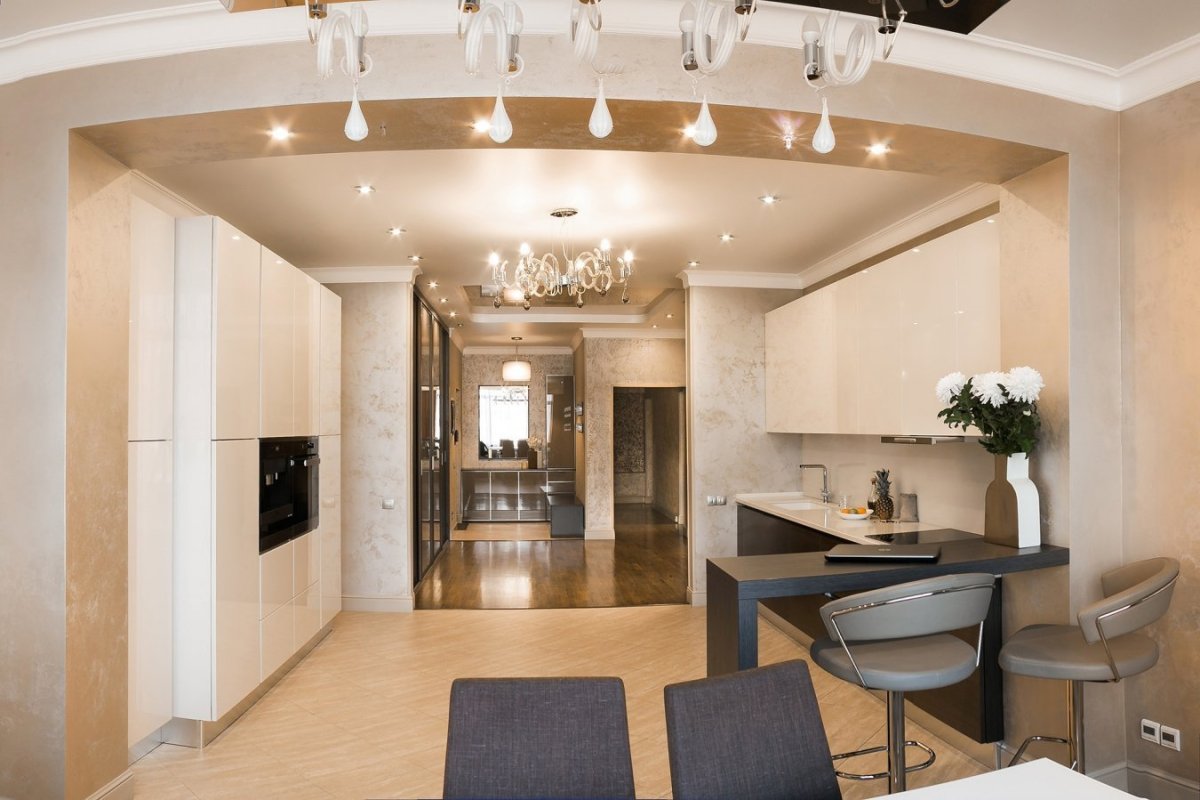 Интерьер прихожая гостиная