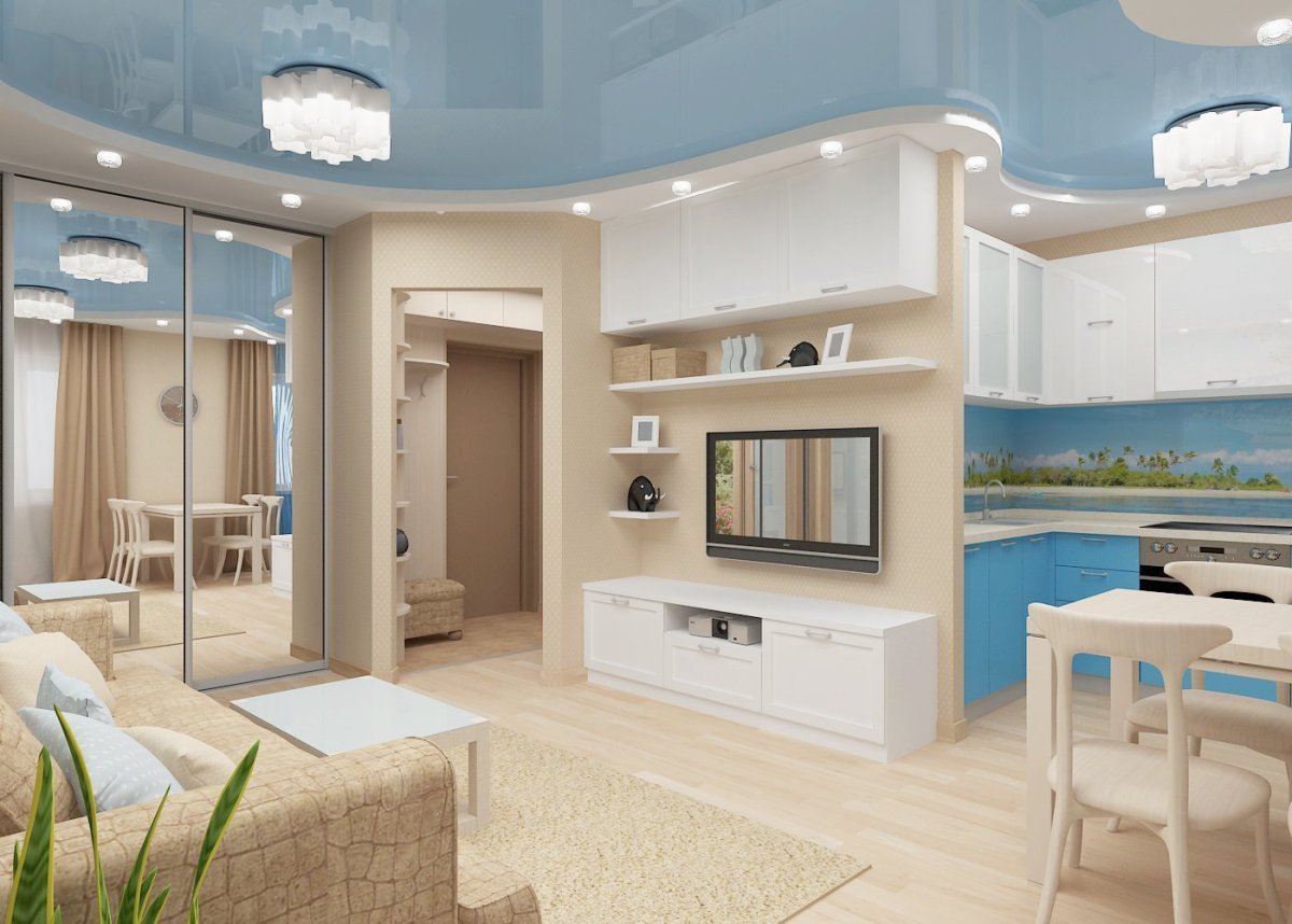 Гостиная студия хрущевка