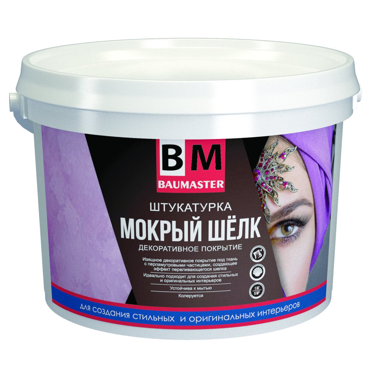 Декоративная штукатурка под шелк завитушками