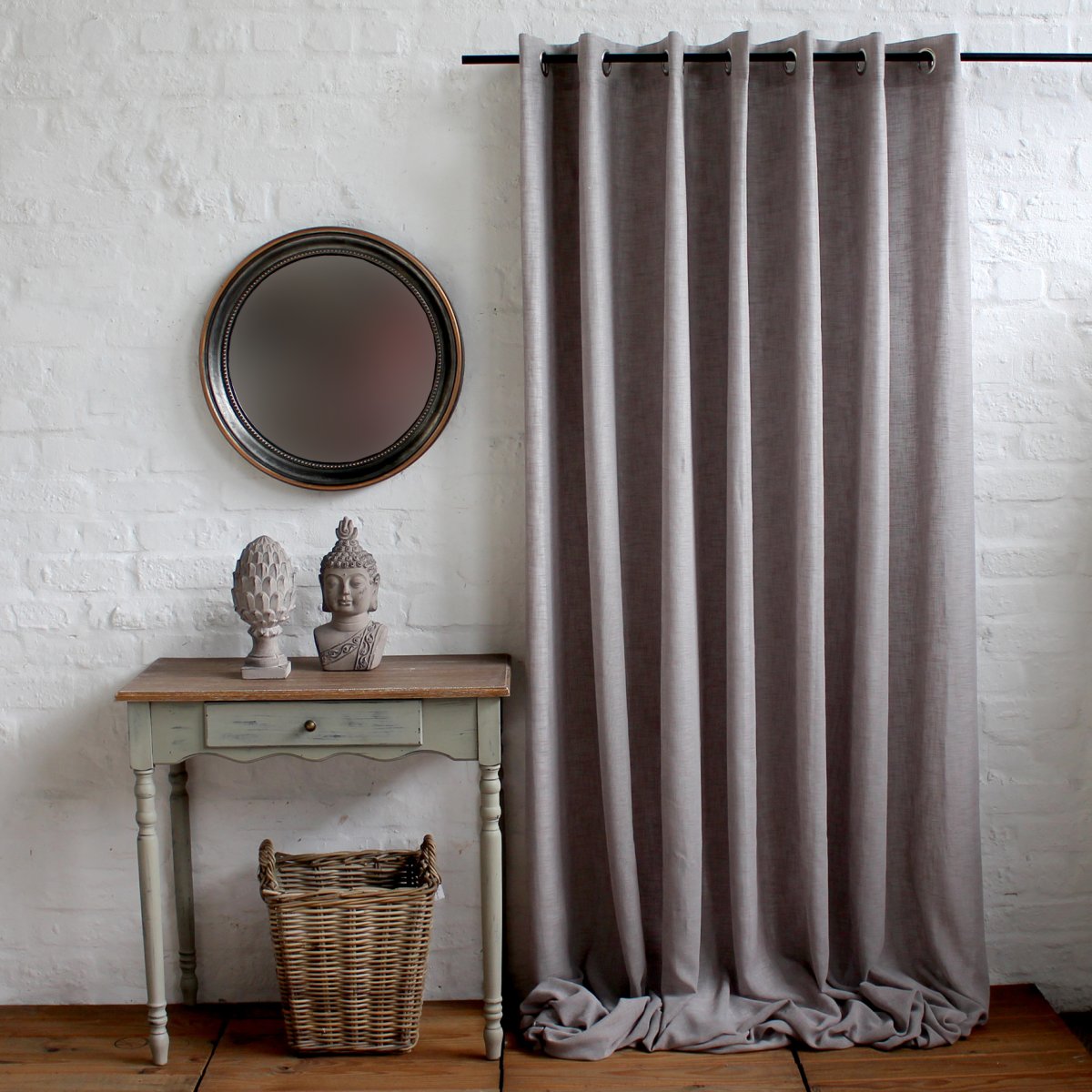 Шторы в гостиную графитового цвета