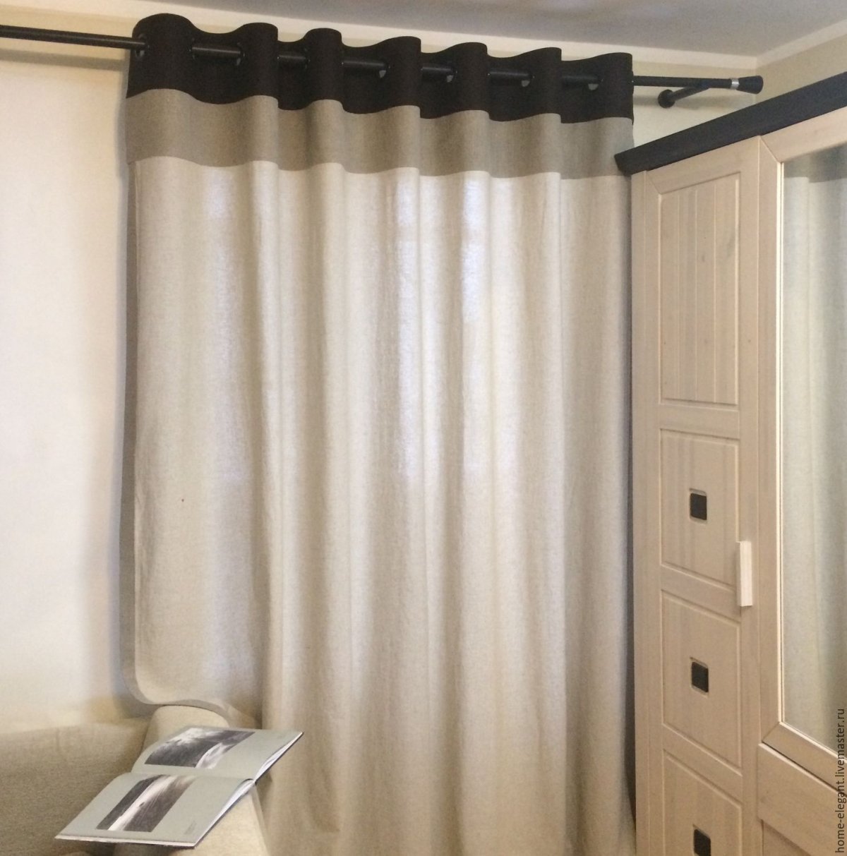 Шторы на люверсах в спальню