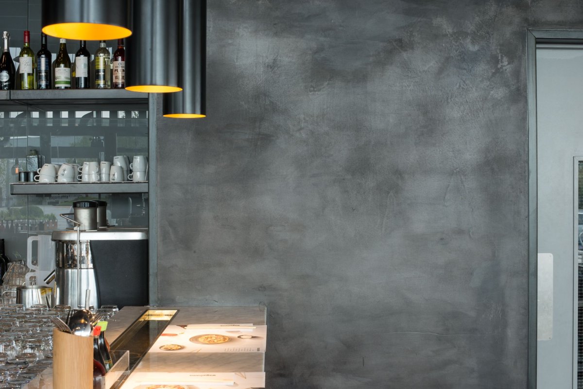 Бетон в интерьере кухни