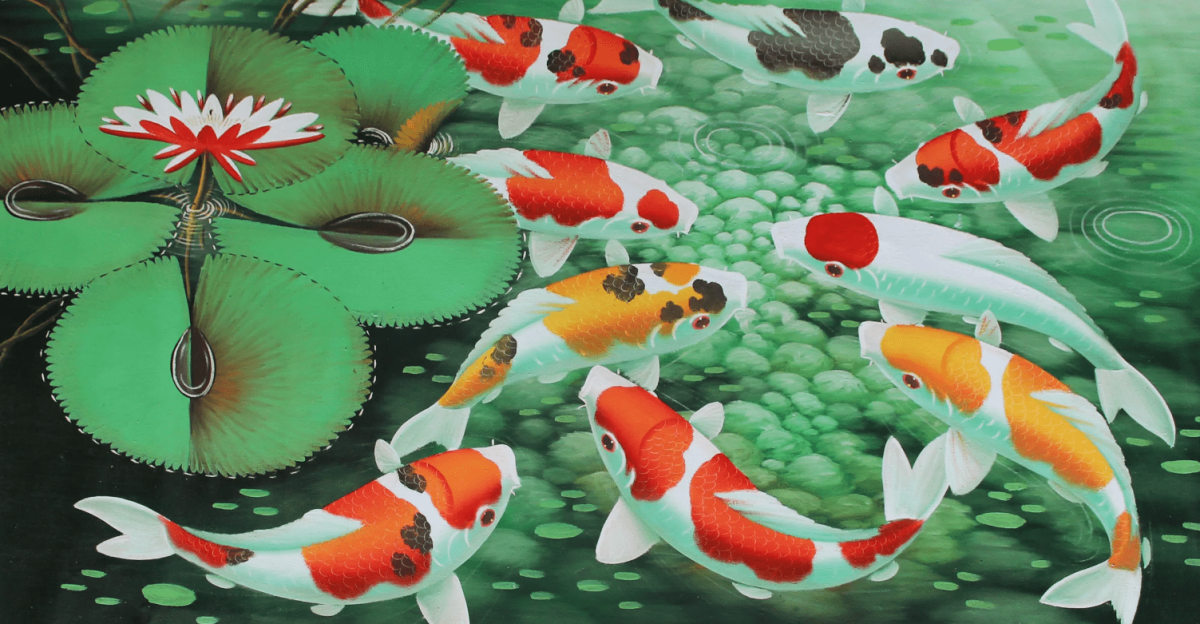 Японский Карп кои золотой