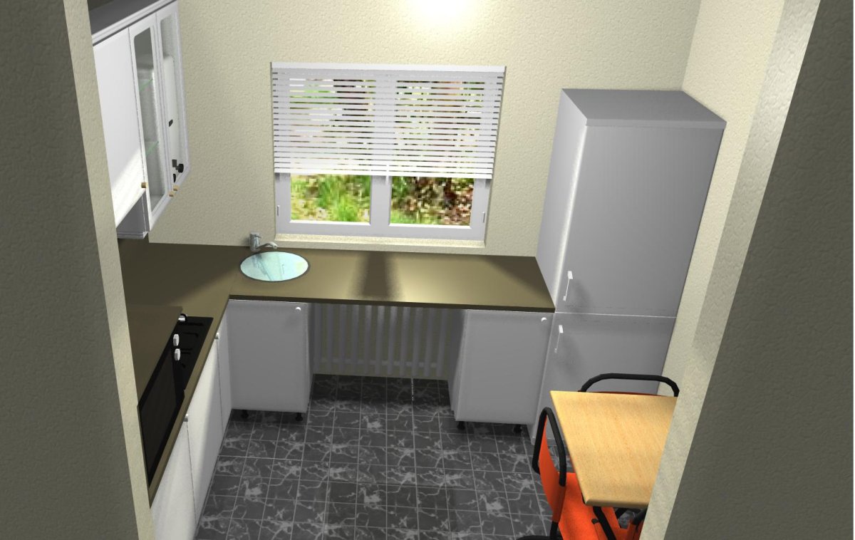 Стол-подоконник на кухне в хрущевке