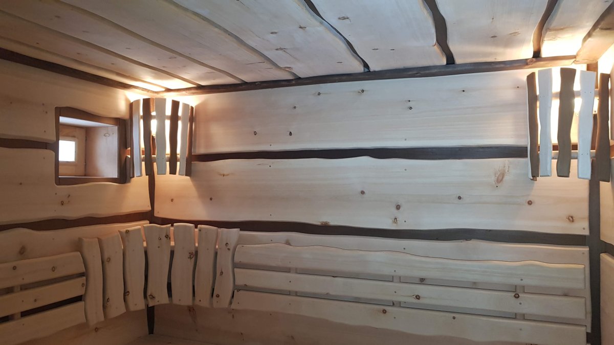 Необычная отделка парной