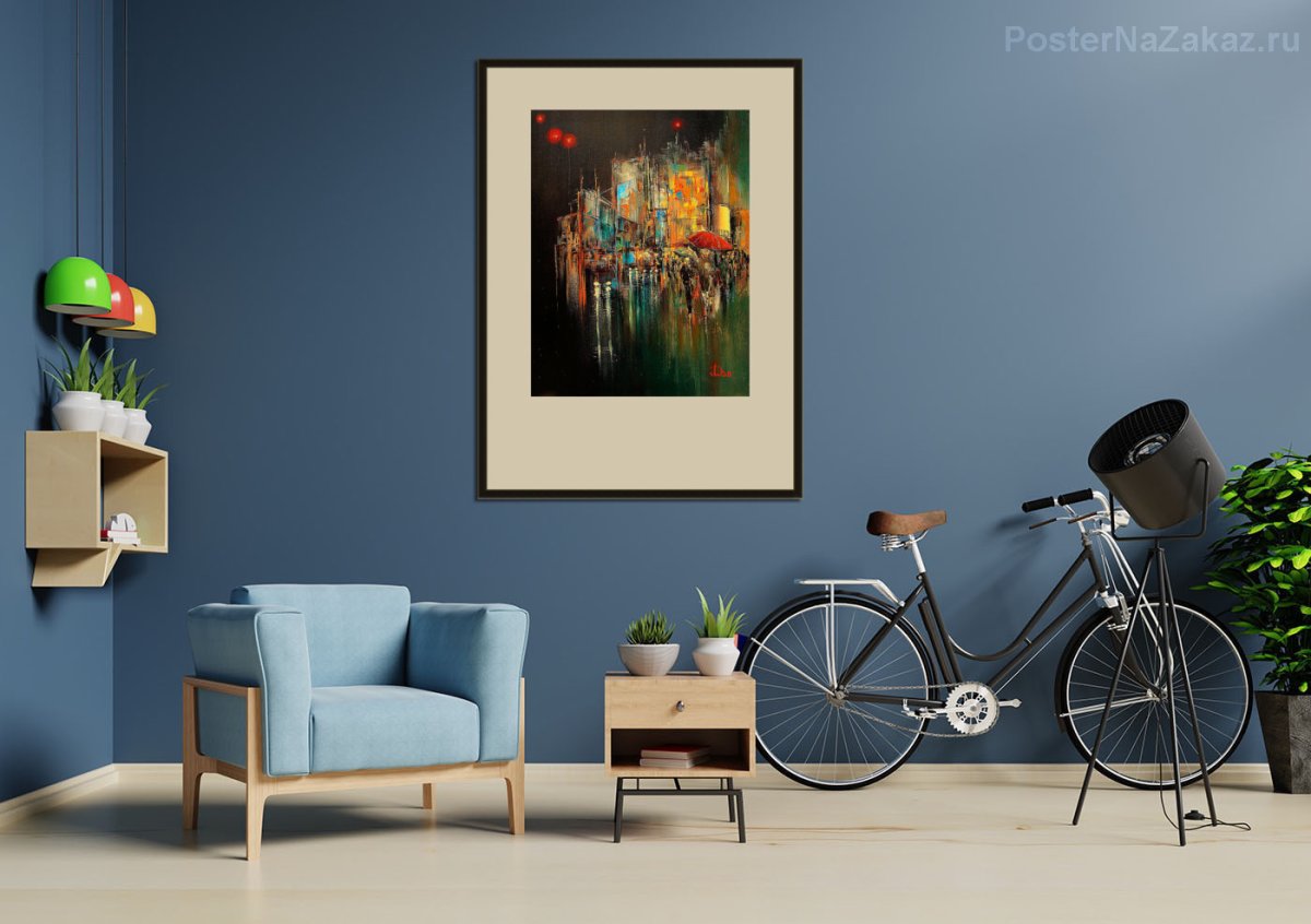 Мокап картина в интерьере