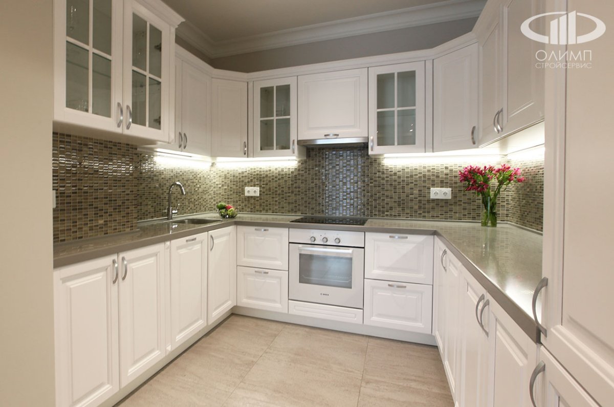 Столешница для белой кухни Неоклассика