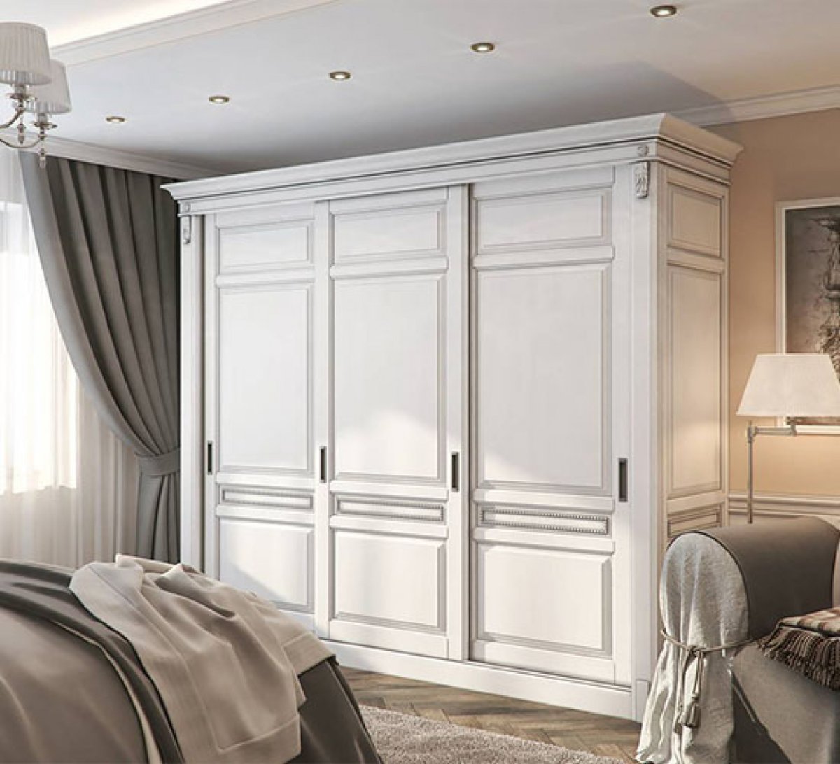 Шкафы купе в классическом стиле фото