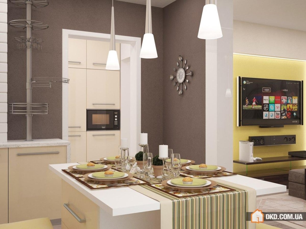 Кухня в серо бежевых тонах