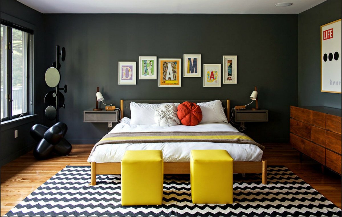 Детская в серо желтых тонах