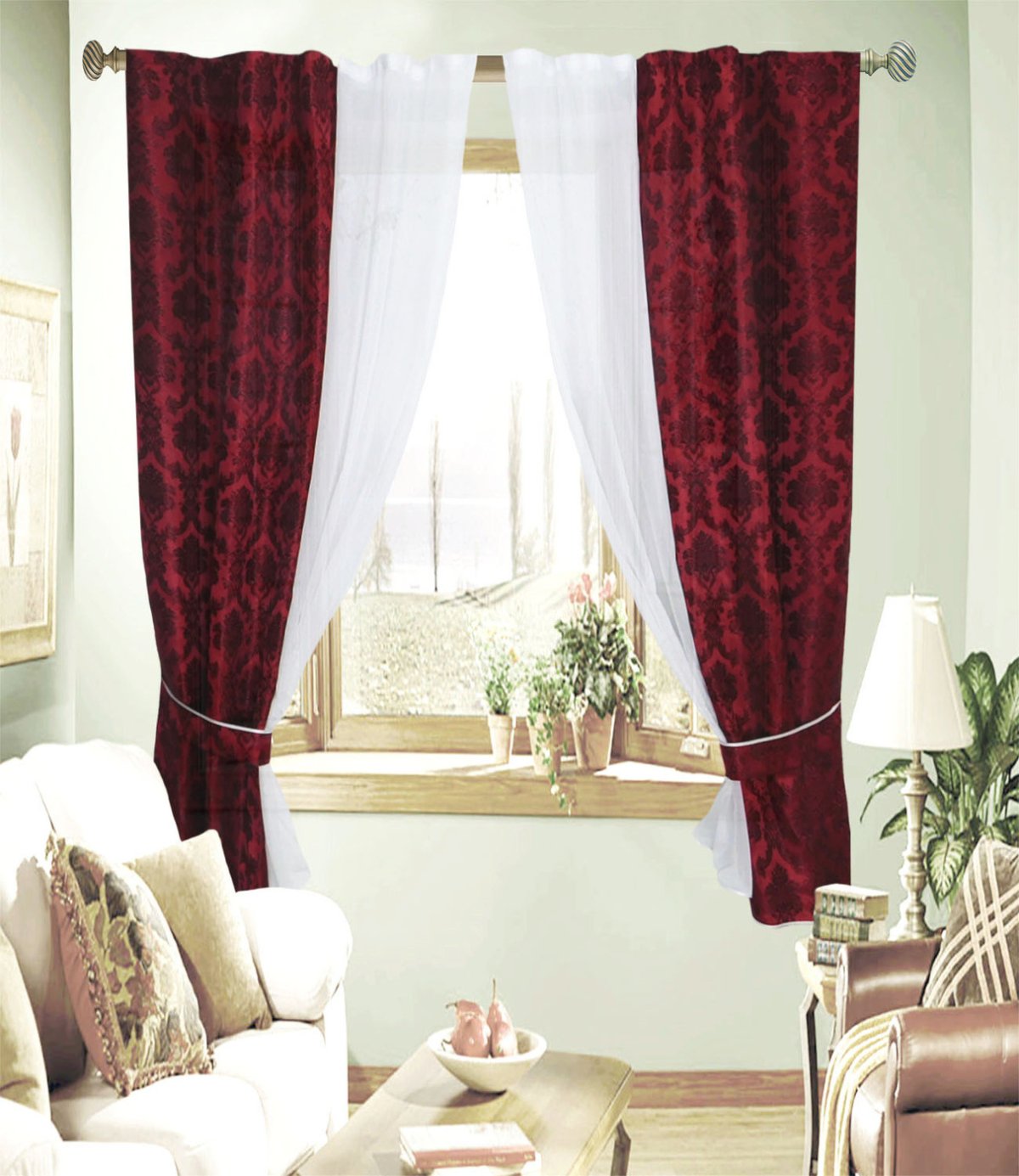 Шторы на кухню в современном стиле двухцветные