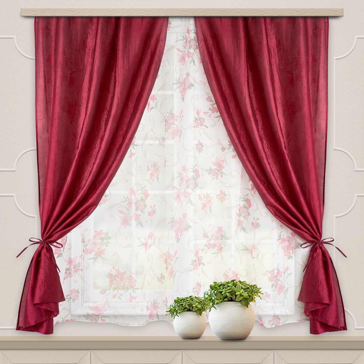 Винные шторы в интерьере