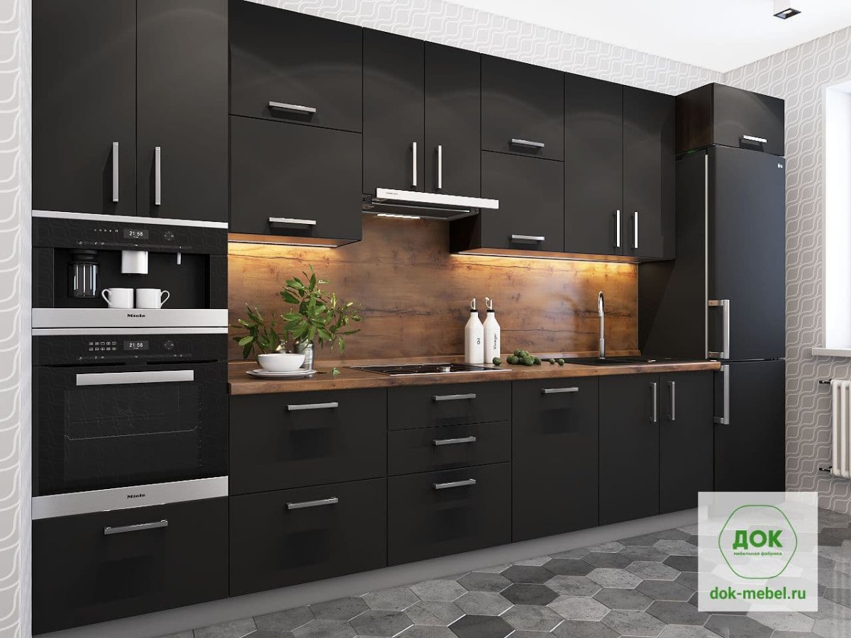 Стильная черная кухня