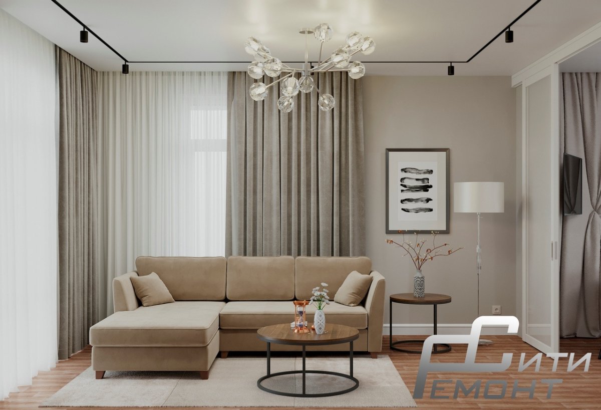 Трековое освещение в гостиной в современном стиле дизайн гостиной