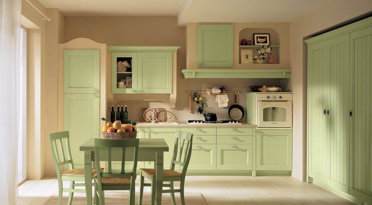 Кухня оливкового цвета