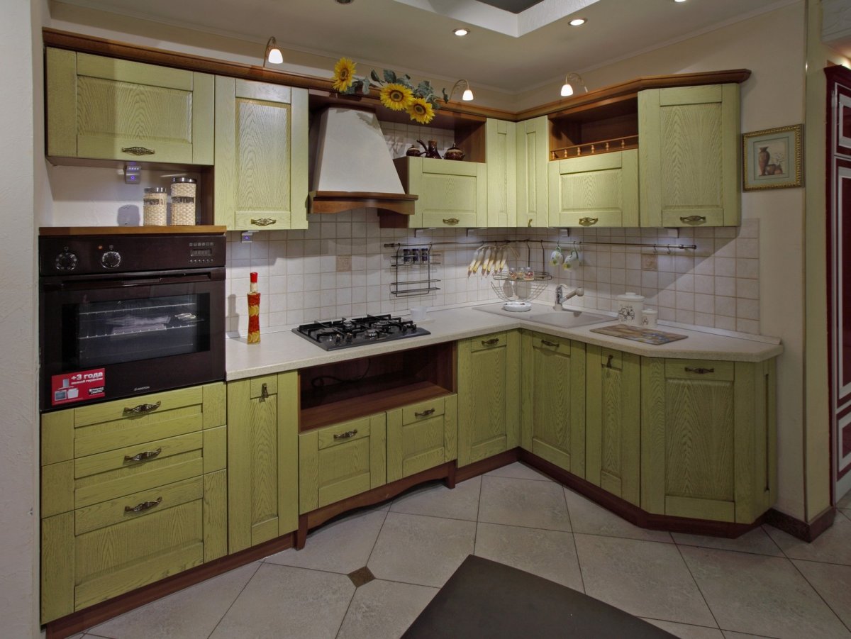 Самые красивые кухни в оливковых тонах