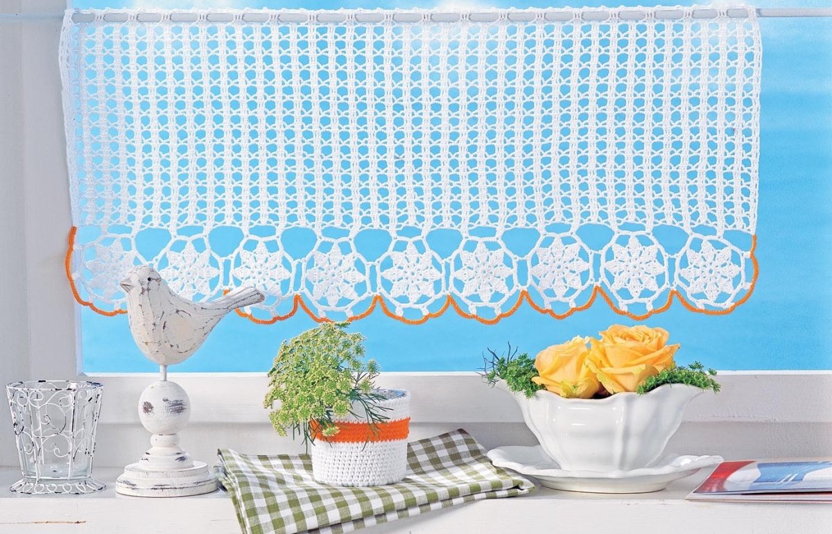 Вязаные шторы