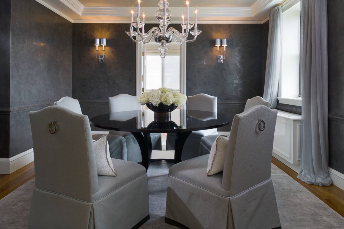 Гостиная с декоративной штукатуркой