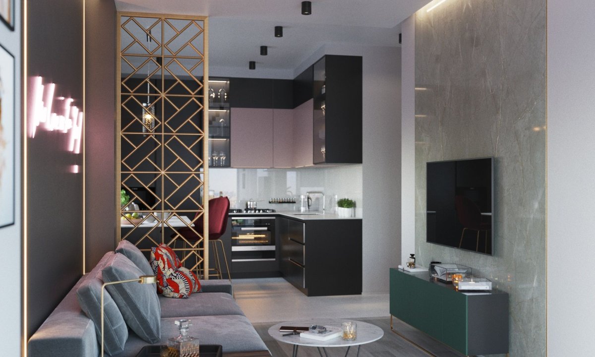 Мурманск дизайнеры квартир 30м² темном стиле