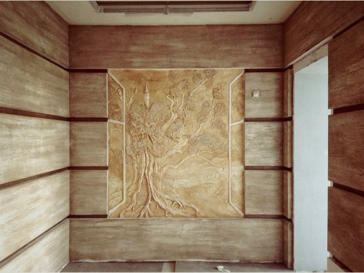 Травертин стена