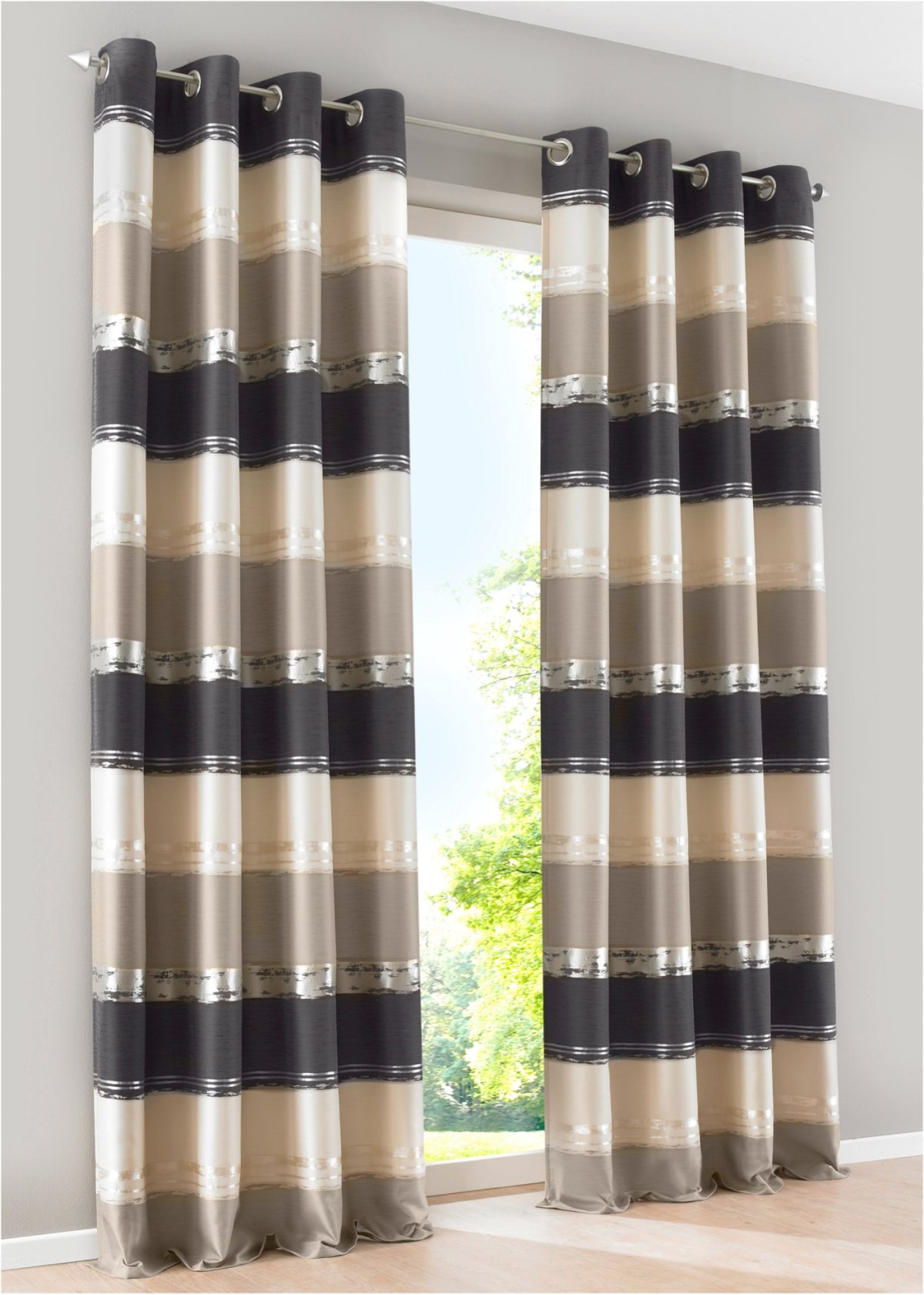 Тюль в полоску горизонтальную