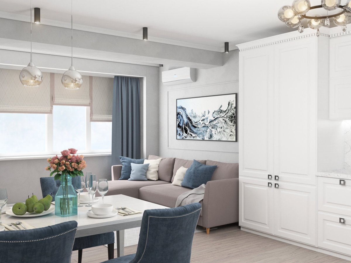 Студия в скандинавском стиле 30 кв.м