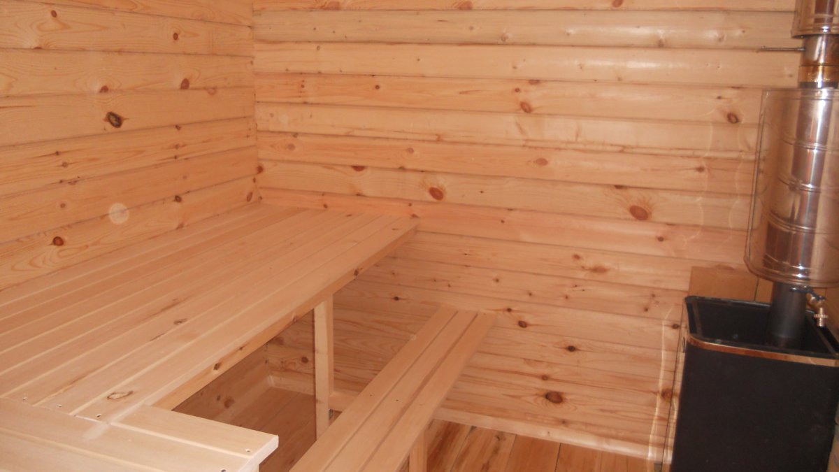 Отделка предбанника имитацией бруса