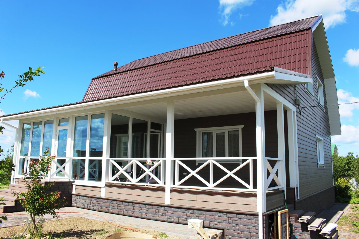 Отделка открытой веранды