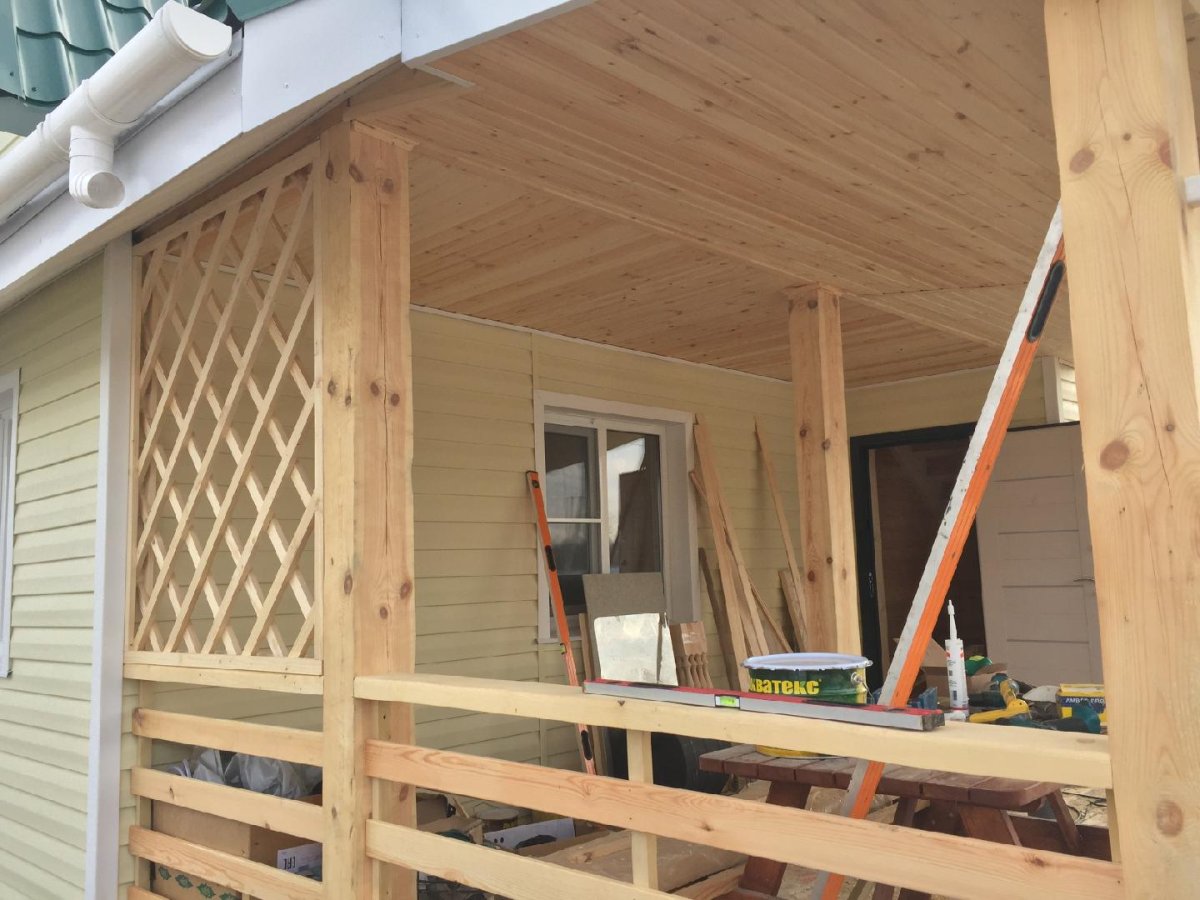 Вагонка на террасе