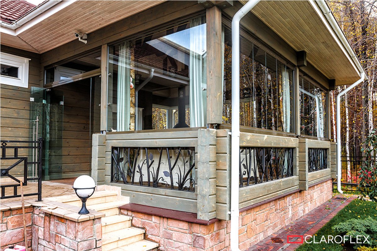 Деревянная отделка веранды