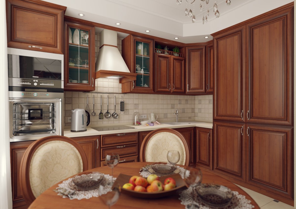 Классические кухни из массива дерева