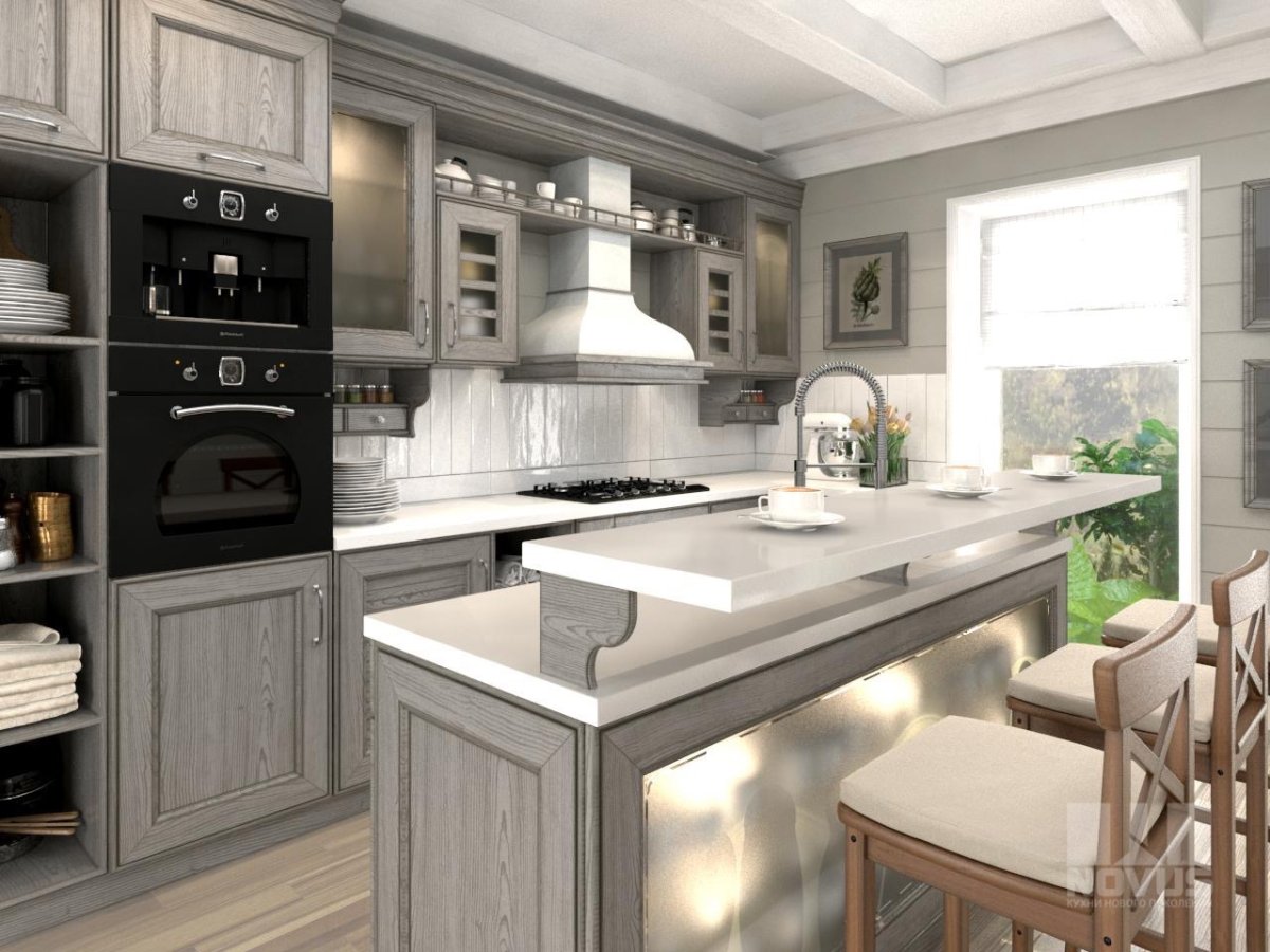 Кухня из массива дерева