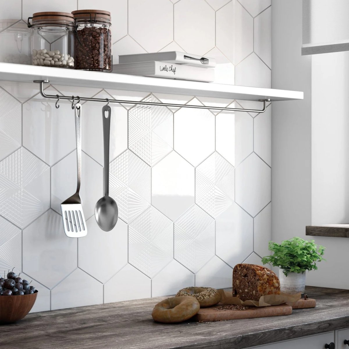 Шестигранная плитка для кухонного фартука