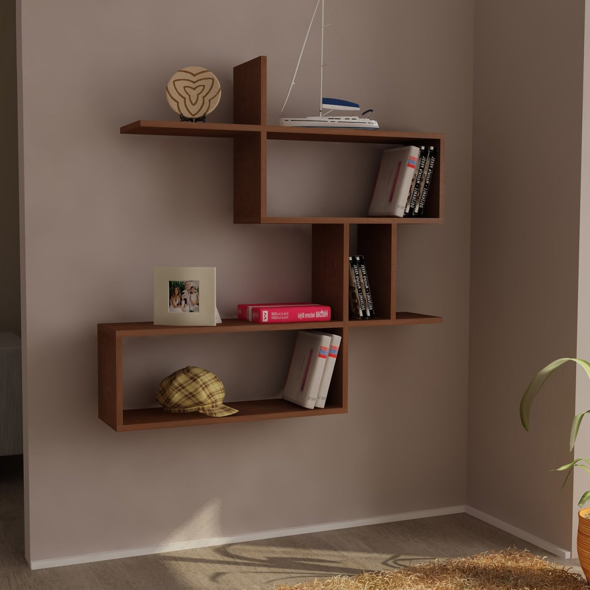 Узкие полки в интерьере