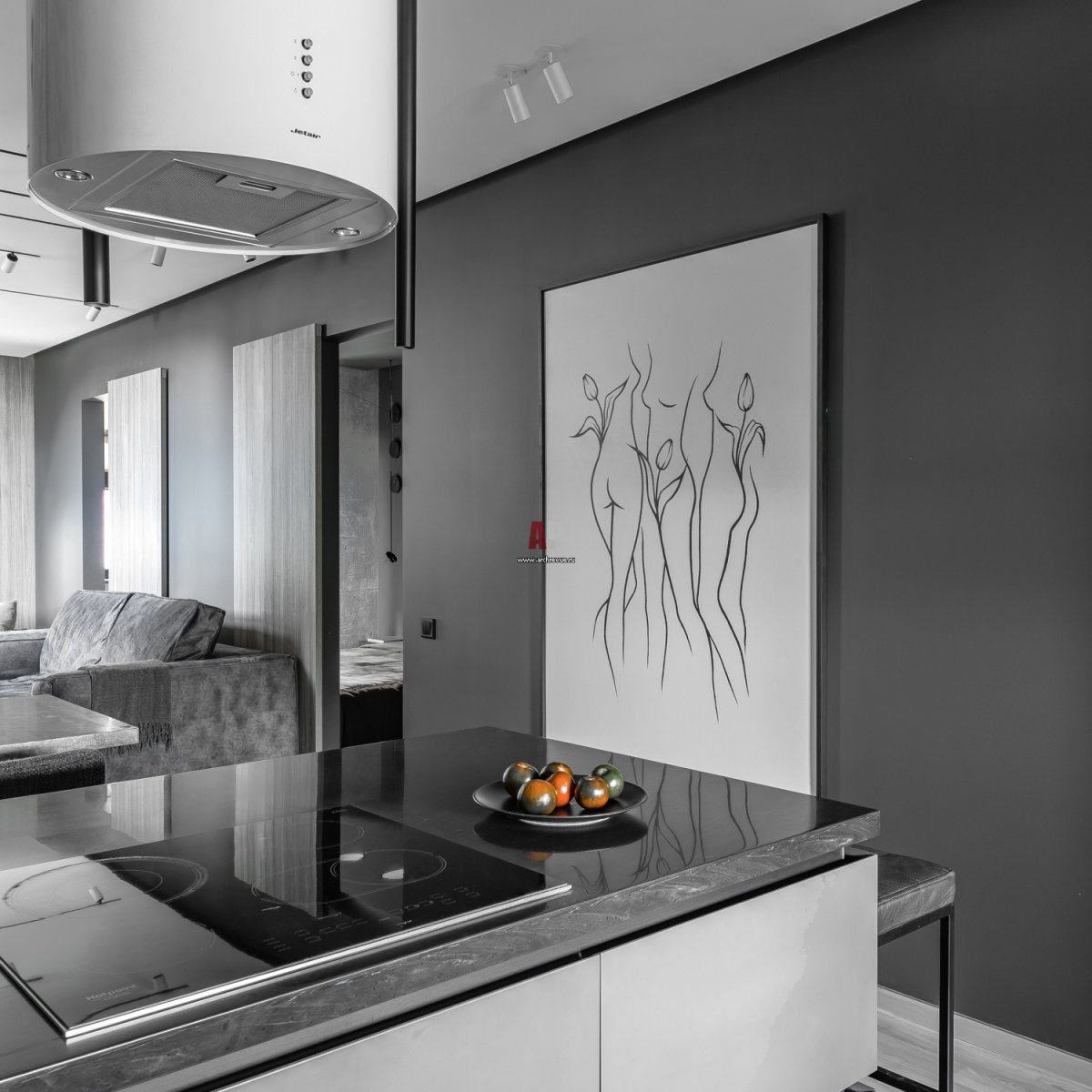 Сочетание цветов графит в интерьере кухни