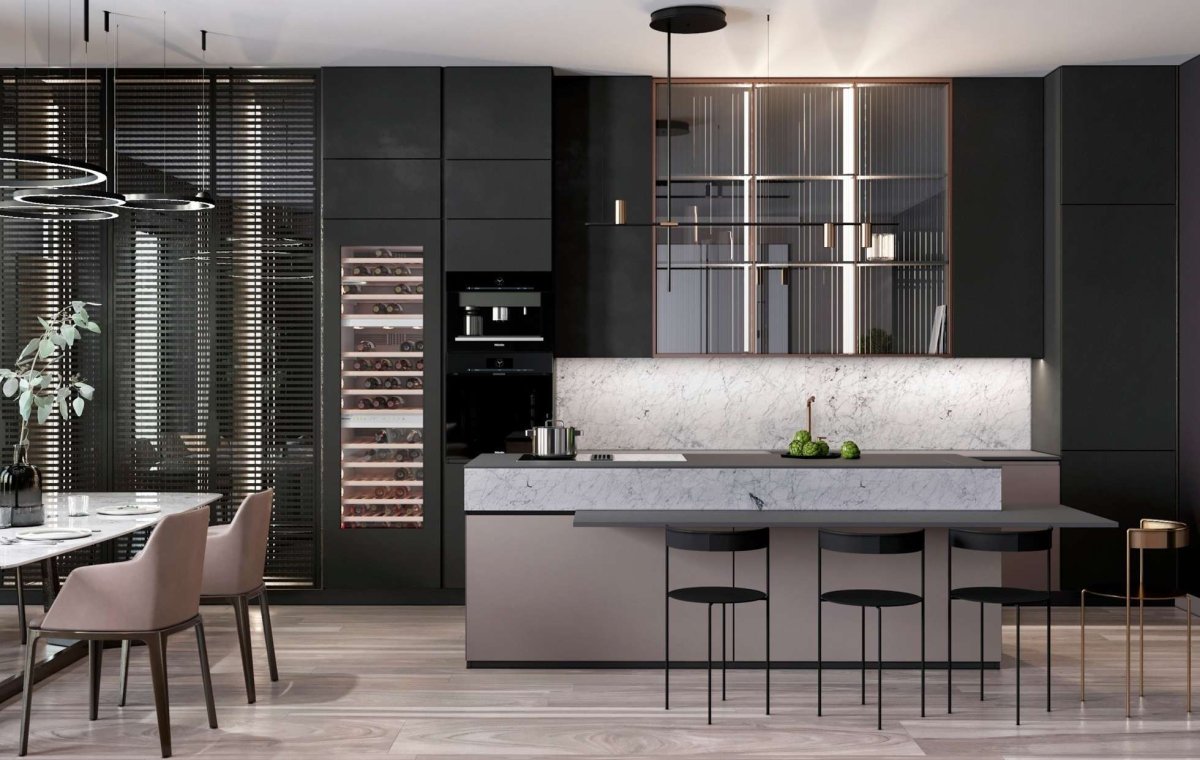 Темно серая кухня икеа