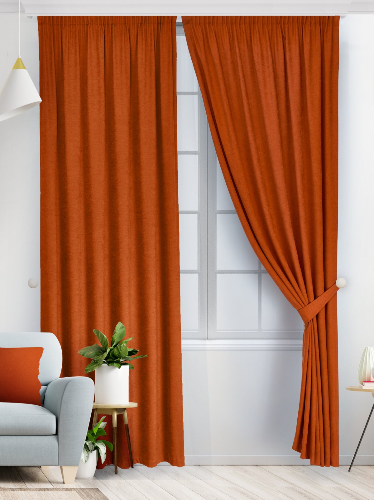 Терракотовые шторы