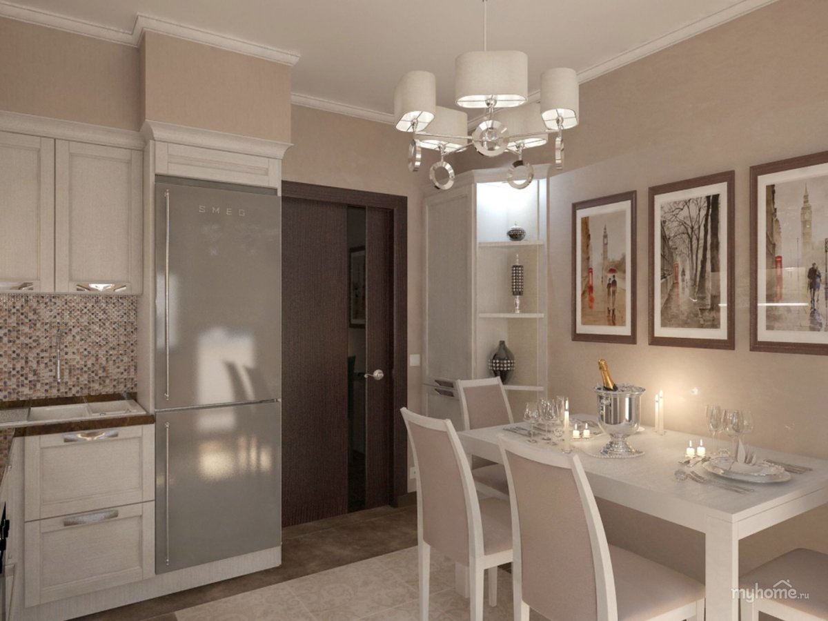 Бежевые кухни