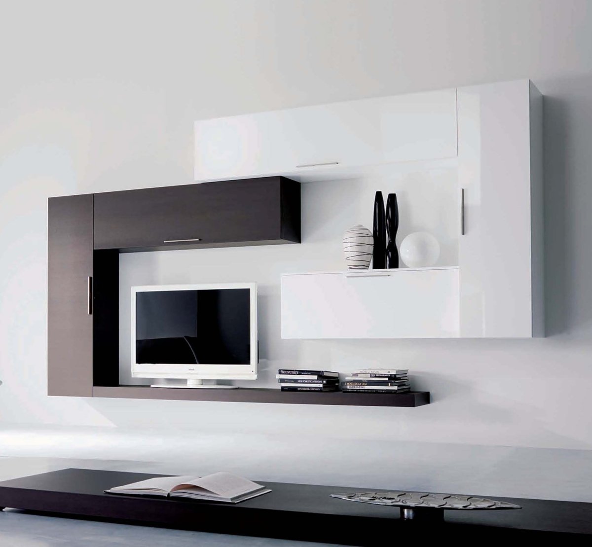 Стенка Лия-3 (белый/белый глянец)