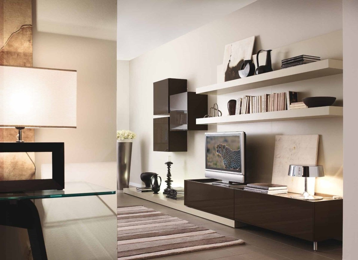 Минималистическая стенка в гостиную