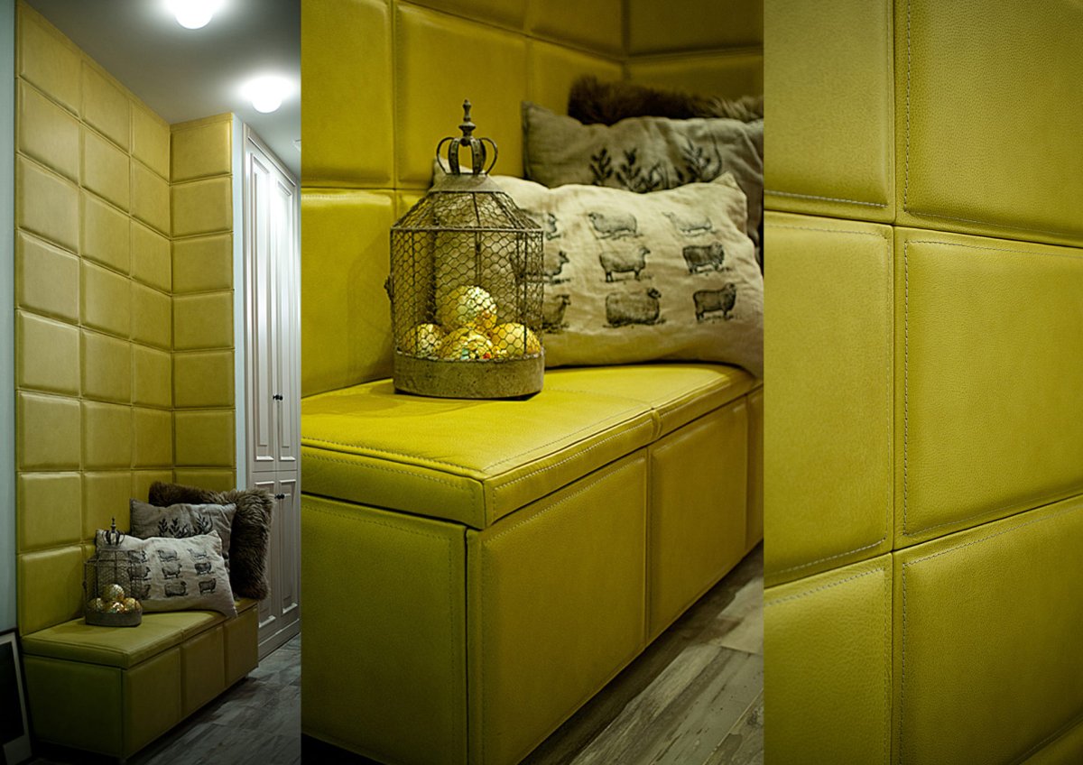 Мягкая стеновая панель в прихожую