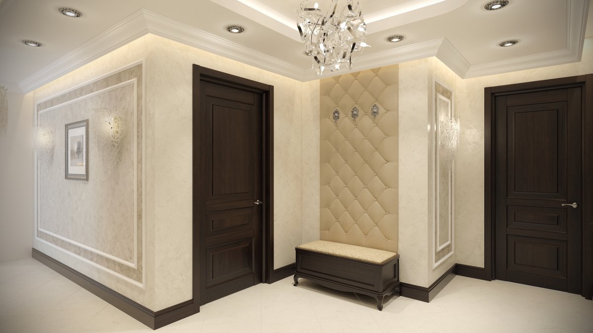 Деревянные рейки в коридоре