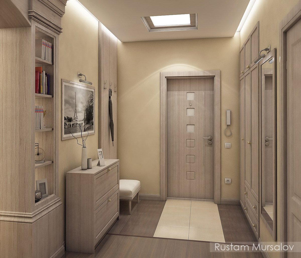 Коридор в бежевых тонах