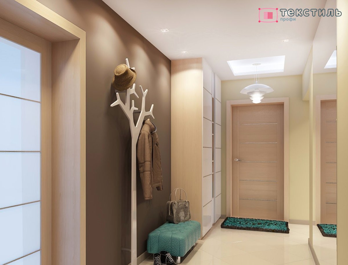 Бежевый цвет стен в прихожей